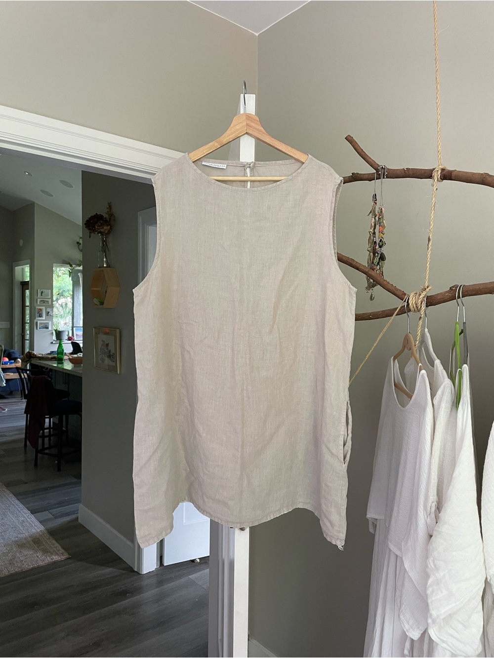 Bryn walker oatmeal/cream linen dress/tunic XL